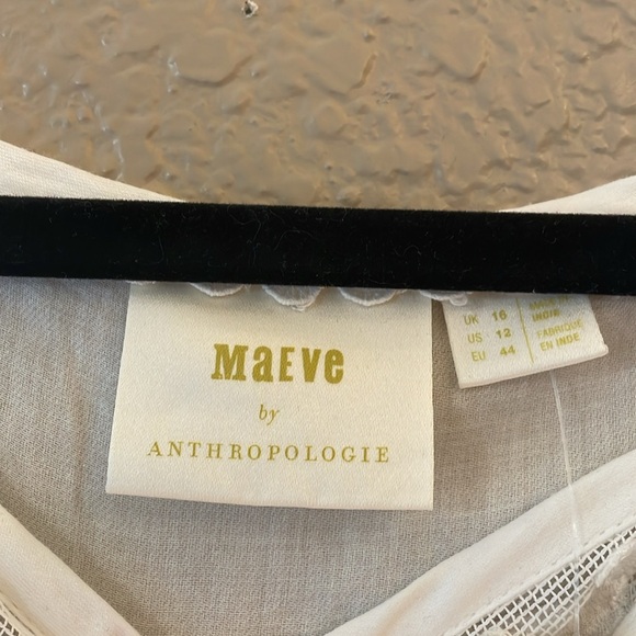 NWT Cream-colored peplum top, size 12. Maeve by Anthropologie. - Picture 3 of 4